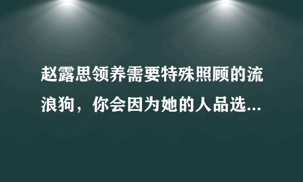 赵露思领养需要特殊照顾的流浪狗，你会因为她的人品选择成为她的粉丝吗？