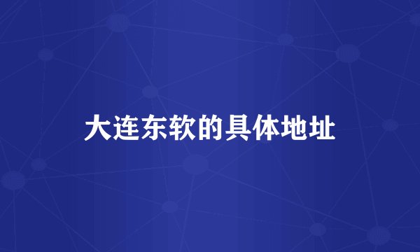 大连东软的具体地址