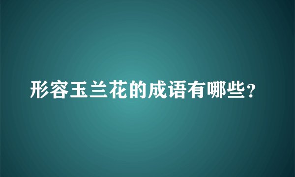 形容玉兰花的成语有哪些？