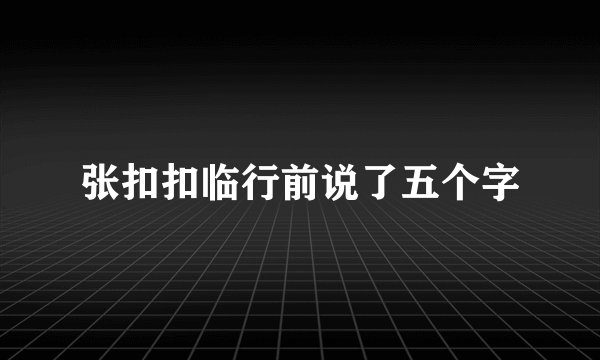 张扣扣临行前说了五个字