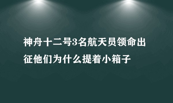 神舟十二号3名航天员领命出征他们为什么提着小箱子