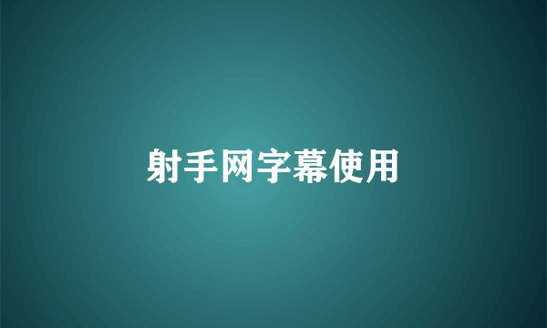 射手网字幕使用