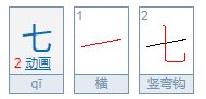 七的笔顺 七的笔画 七字怎么写
