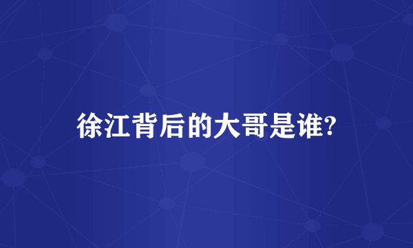 徐江背后的大哥是谁?