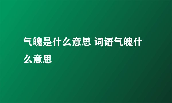 气魄是什么意思 词语气魄什么意思