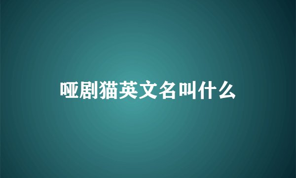 哑剧猫英文名叫什么