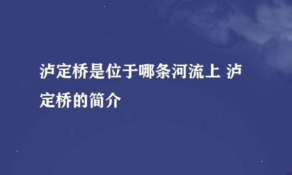 泸定桥是位于哪条河流上 泸定桥的简介