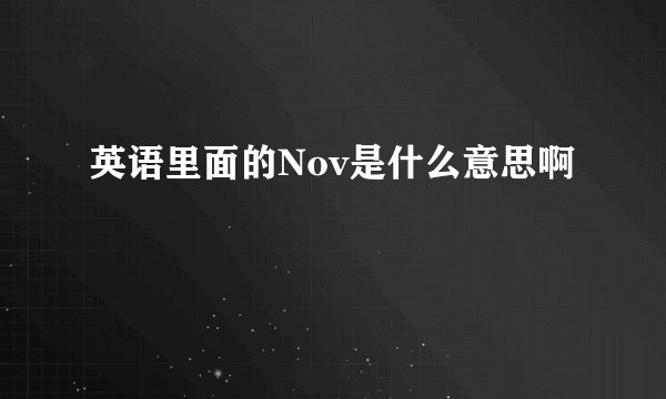 英语里面的Nov是什么意思啊
