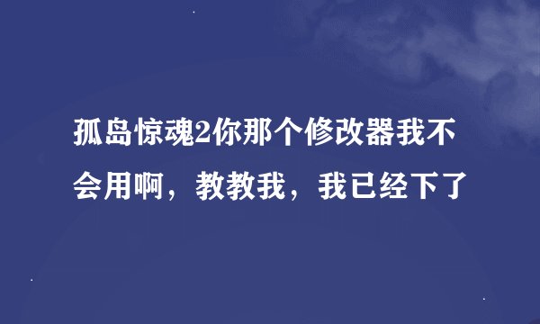 孤岛惊魂2你那个修改器我不会用啊，教教我，我已经下了