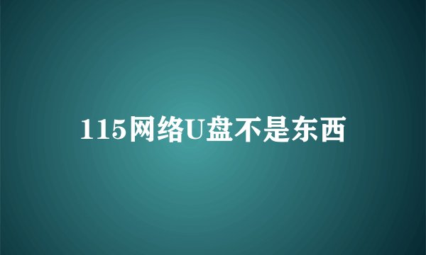 115网络U盘不是东西