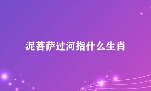 泥菩萨过河指什么生肖