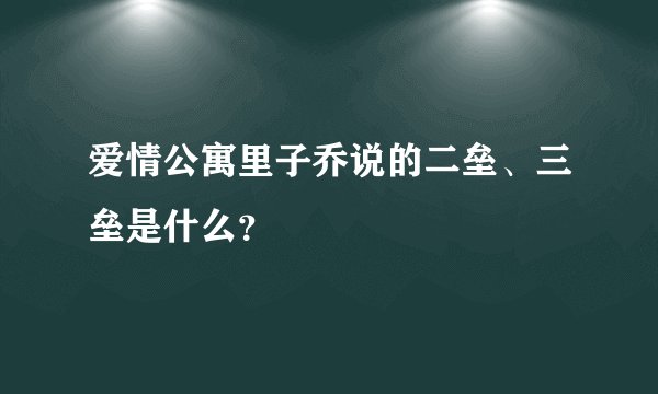 爱情公寓里子乔说的二垒、三垒是什么？