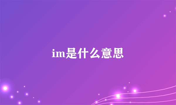 im是什么意思