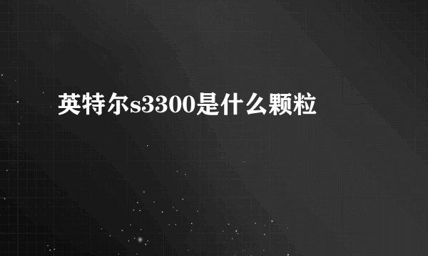 英特尔s3300是什么颗粒