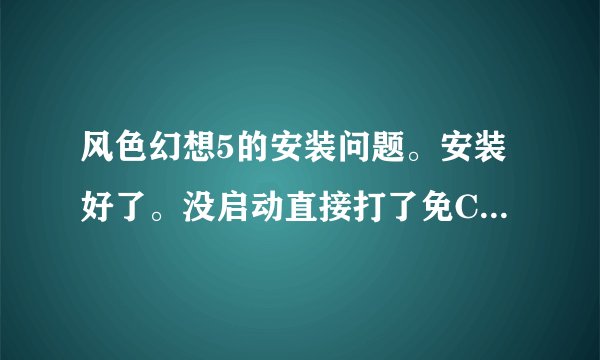 风色幻想5的安装问题。安装好了。没启动直接打了免CD补丁。然后双击桌面快捷方式。等了一段时间。没反应