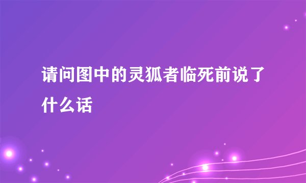 请问图中的灵狐者临死前说了什么话