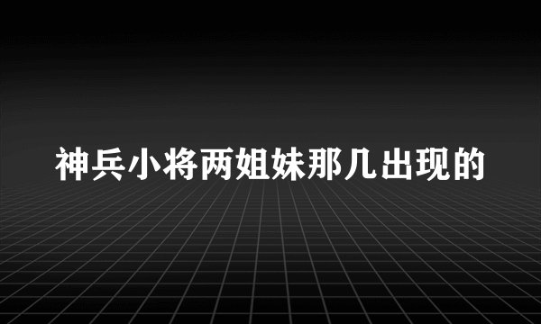 神兵小将两姐妹那几出现的
