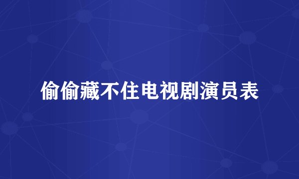 偷偷藏不住电视剧演员表
