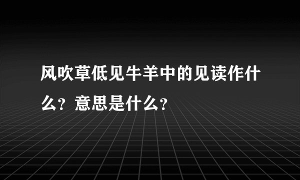 风吹草低见牛羊中的见读作什么？意思是什么？