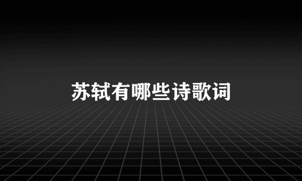 苏轼有哪些诗歌词