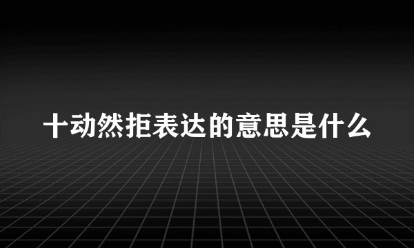十动然拒表达的意思是什么