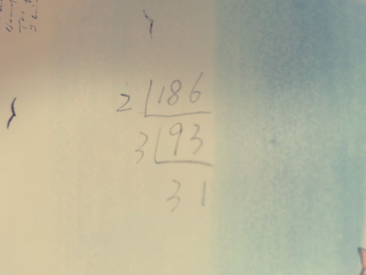 用短除法分解质因数186