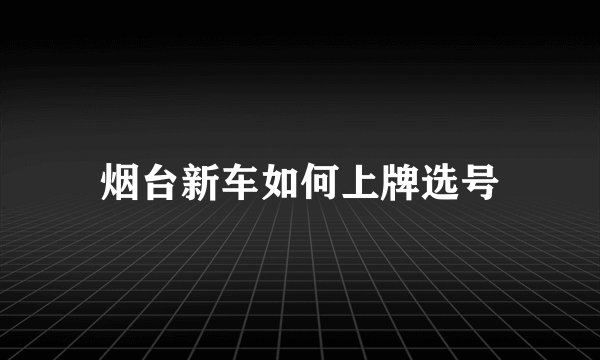 烟台新车如何上牌选号