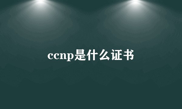 ccnp是什么证书