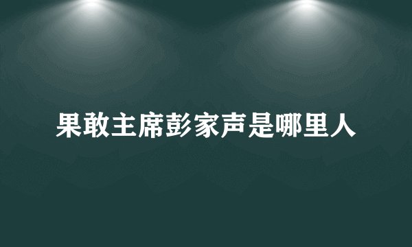 果敢主席彭家声是哪里人