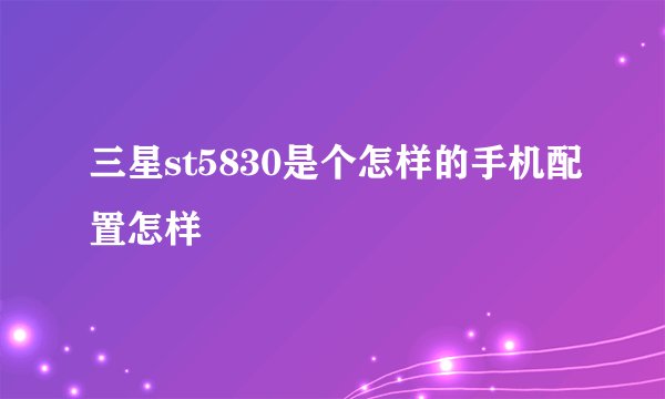 三星st5830是个怎样的手机配置怎样