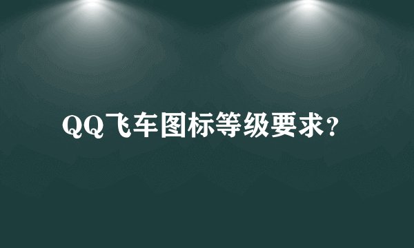 QQ飞车图标等级要求?