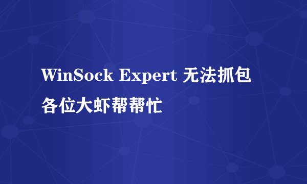 WinSock Expert 无法抓包 各位大虾帮帮忙