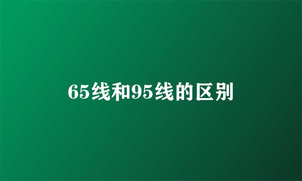65线和95线的区别