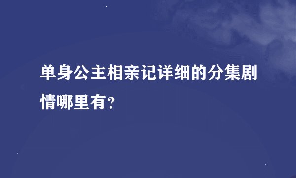 单身公主相亲记详细的分集剧情哪里有？