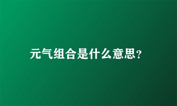 元气组合是什么意思？