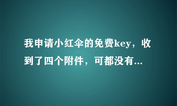 我申请小红伞的免费key，收到了四个附件，可都没有扩展名，那个是key啊