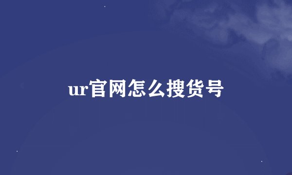 ur官网怎么搜货号