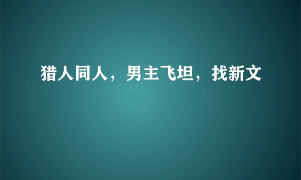 猎人同人，男主飞坦，找新文