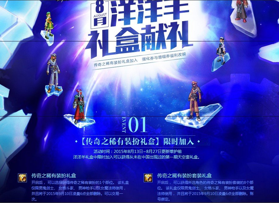 dnf传奇之稀有装扮套装礼盒商城多少钱