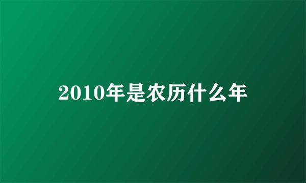 2010年是农历什么年