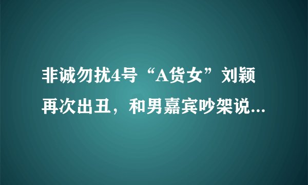 非诚勿扰4号“A货女”刘颖再次出丑，和男嘉宾吵架说英文字母是24个，男嘉宾是 Z，Z货。