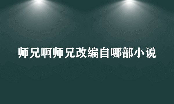 师兄啊师兄改编自哪部小说