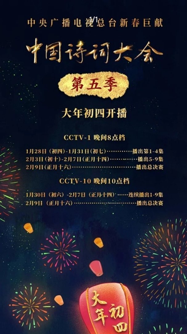2020年的中国诗词大会什么时间播出？