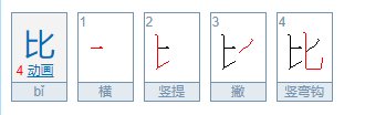比字的笔顺是什么？