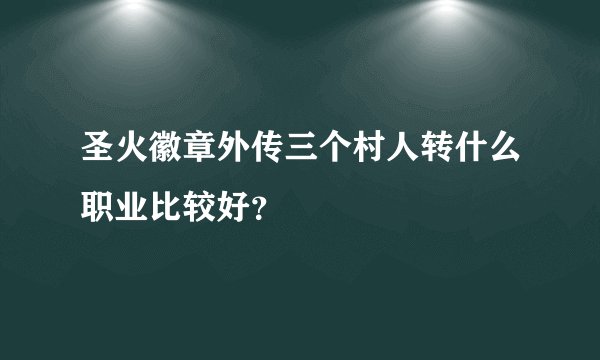 圣火徽章外传三个村人转什么职业比较好？