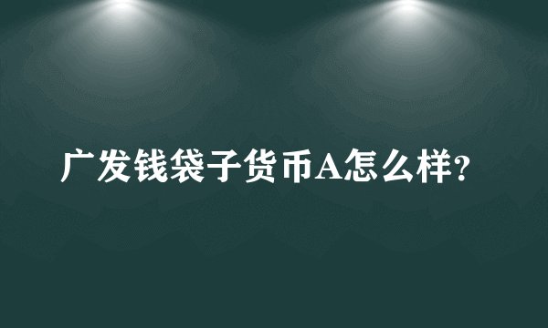 广发钱袋子货币A怎么样？