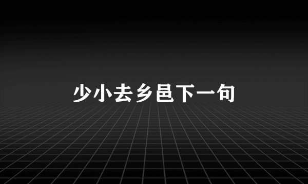 少小去乡邑下一句