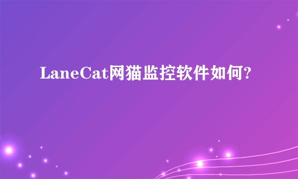 LaneCat网猫监控软件如何?