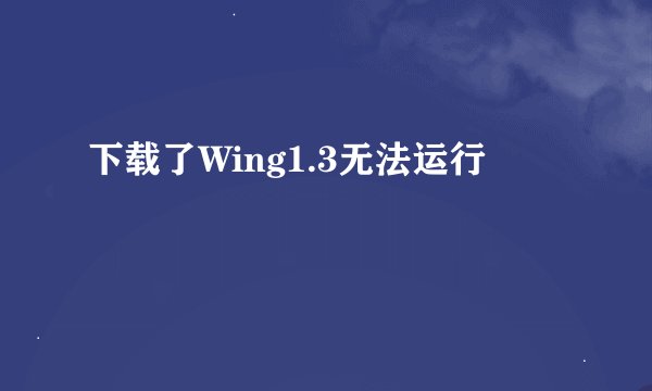 下载了Wing1.3无法运行