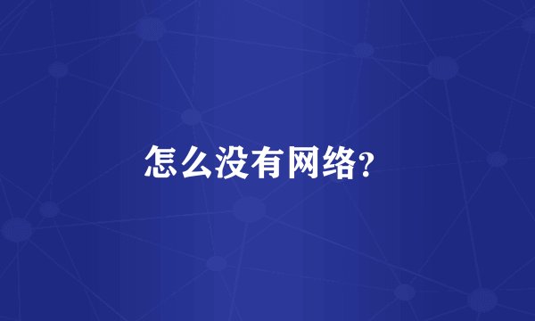 怎么没有网络？